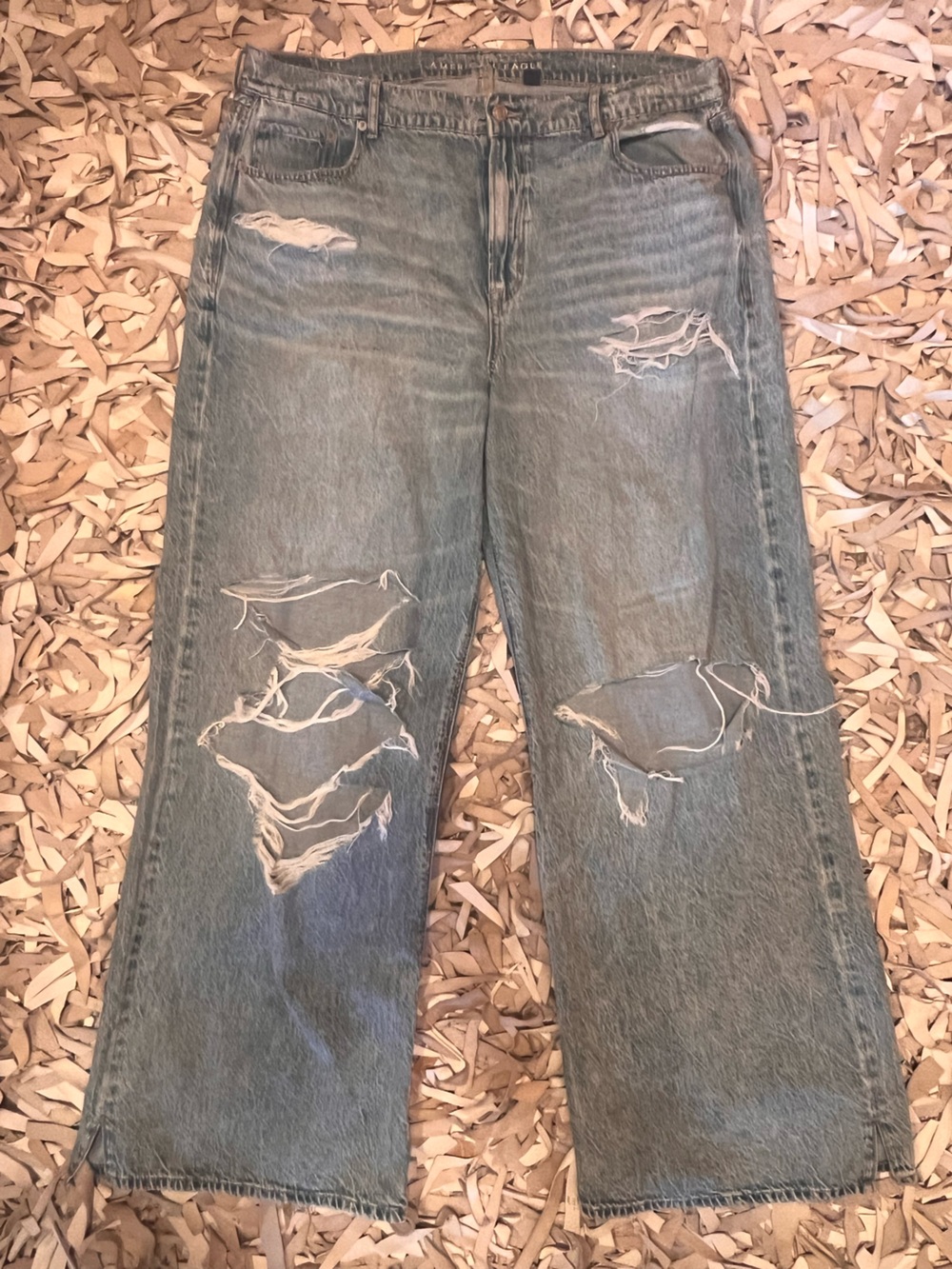American Eagle Real Good Super High Rise Baggy Wide Leg Denim Jeans (US 16/33)